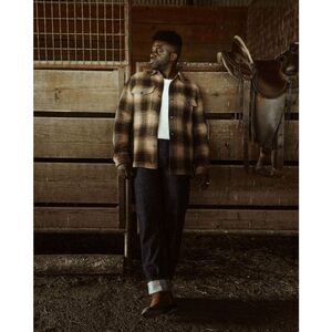 Flint and Tinder The Heritage Wool Jacket Chocolate Brown Plaid Men's Size XL